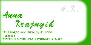 anna krajnyik business card